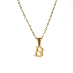 Gold color / 1 Piece Simple Series Simple Letter B Stainless Steel  Gold Color Women's Pendant Necklaces Picture2